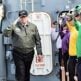 President Donald Trump salutes sailors before boarding Marine One on the PCU Gerald R. Ford, Newport News, Virginia en route to Langley Air Force Base, Hampton, Virginia, Thursday, March 2, 2017. (Official White House Photo by Shealah Craighead)