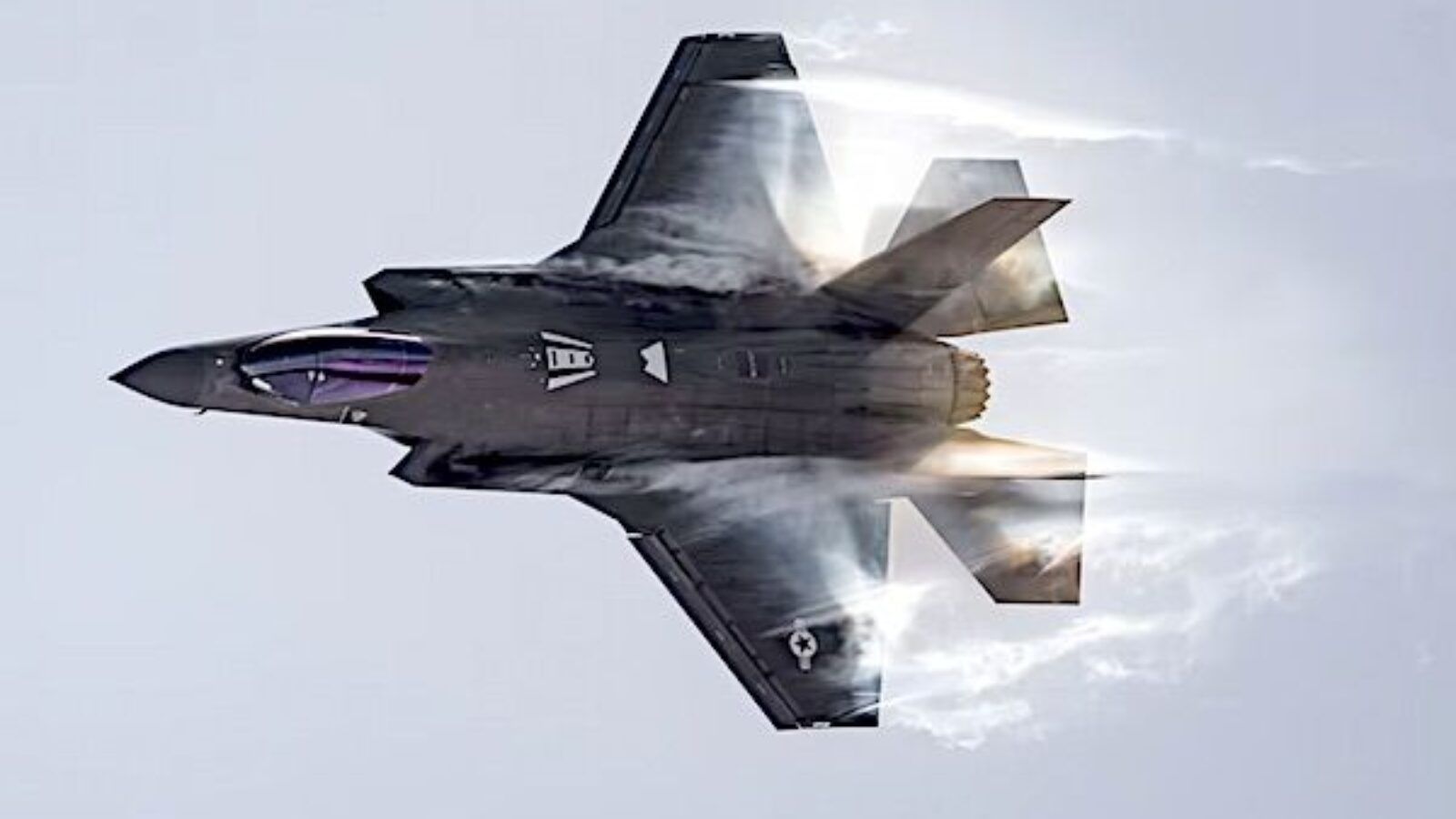 An Air Force F-35A Lightning II performs a practice airshow performance at Hill Air Force Base, Utah, Thursday, Jan. 11, 2024. (U.S. Air Force photo by Staff Sgt. Kaitlyn Ergish)