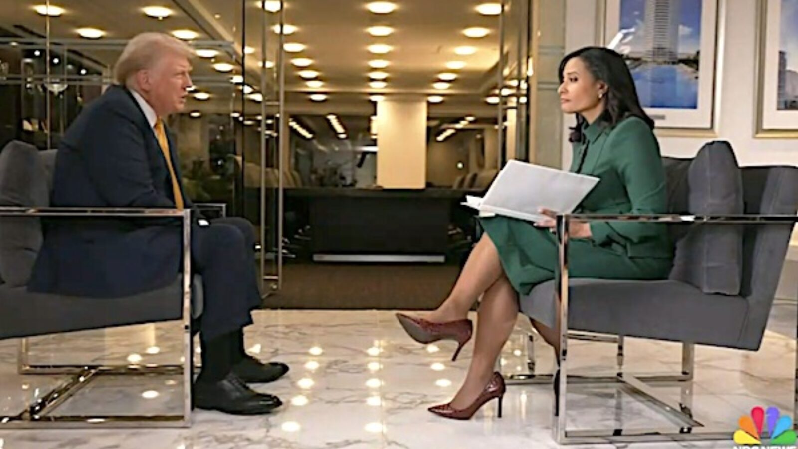 President-elect onalld Trump talks with NBC's Kristen Welker, on 'Meet the Press,' Sunday, Dec. 8, 2024 (Video screenshot)