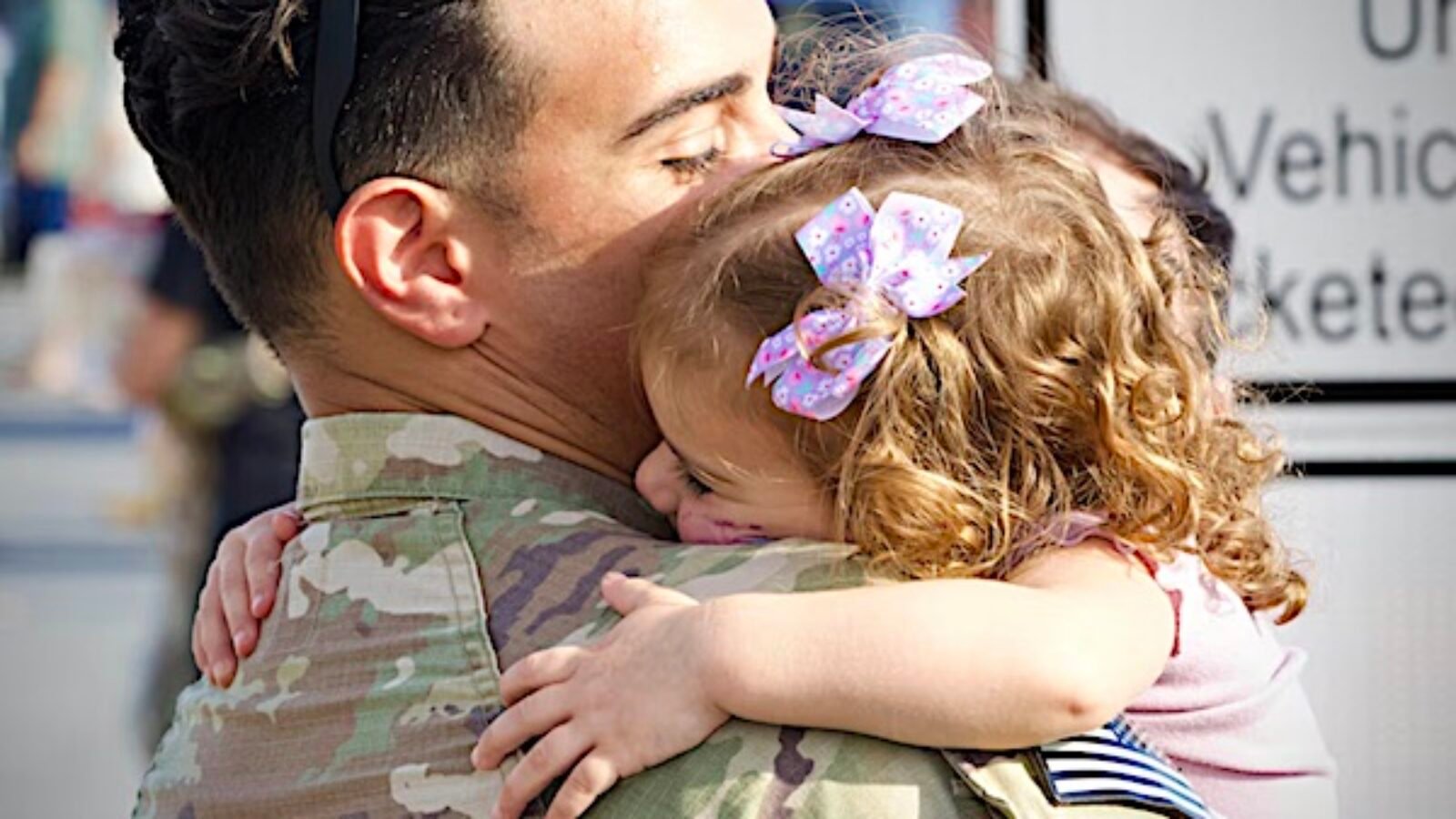 A Pennsylvania National Guardsman hugs a loved one at Harrisburg International Airport in Middletown, Pennsylvania, after returning from a yearlong deployment to Africa, Thursday, Oct. 31, 2024. (U.S. Army photo by Maj. Travis Mueller)
