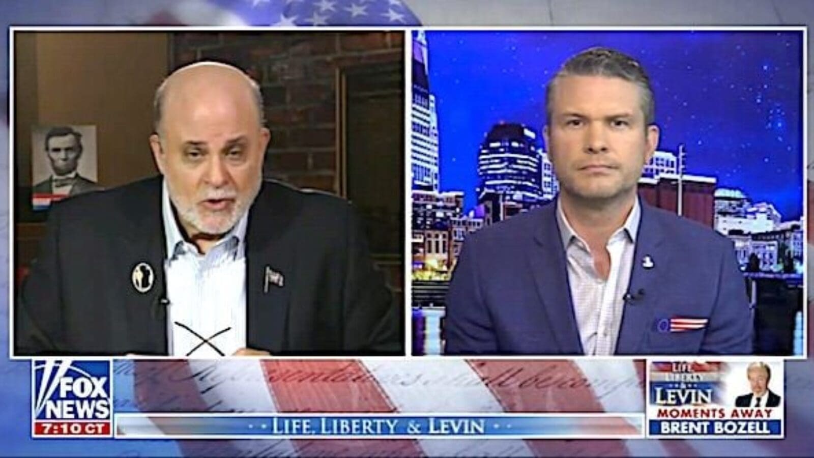 Mark Levin and Pete Hegseth (Video screenshot)